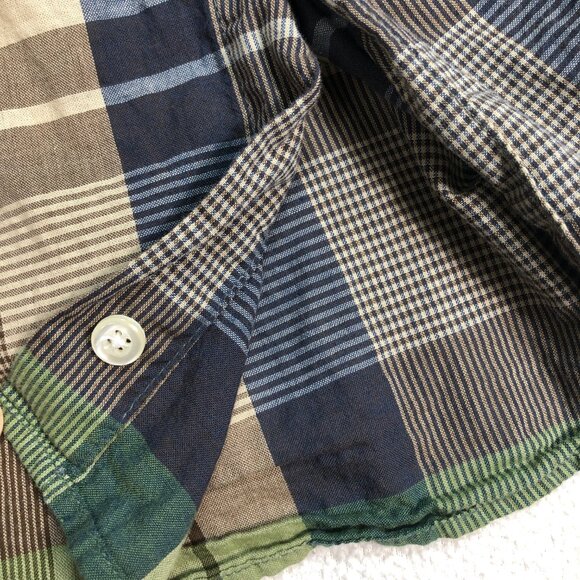 Steven Alan Shirt Men's M Multicolor Plaid Cotton Pocket Button Down Made in USA - Picture 10 of 15